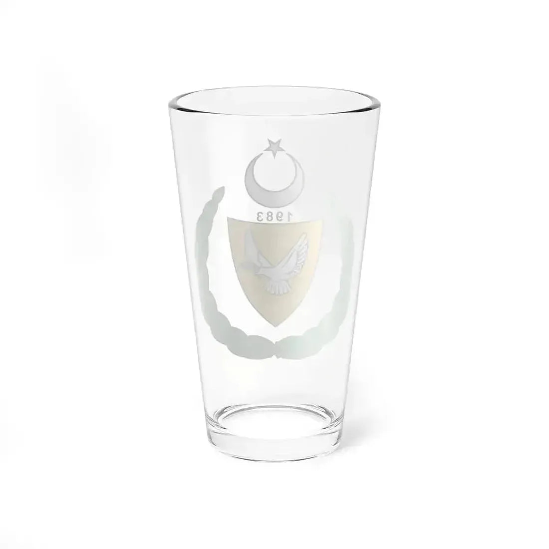 Coat of arms of the Turkish Republic of Northern Cyprus (1983-2007) - Pint Glass 16oz - Go Mug Yourself