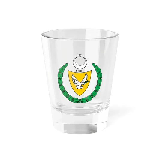 Coat of arms of the Turkish Republic of Northern Cyprus (1983-2007) - Shot Glass 1.5oz 1.5oz - Go Mug Yourself