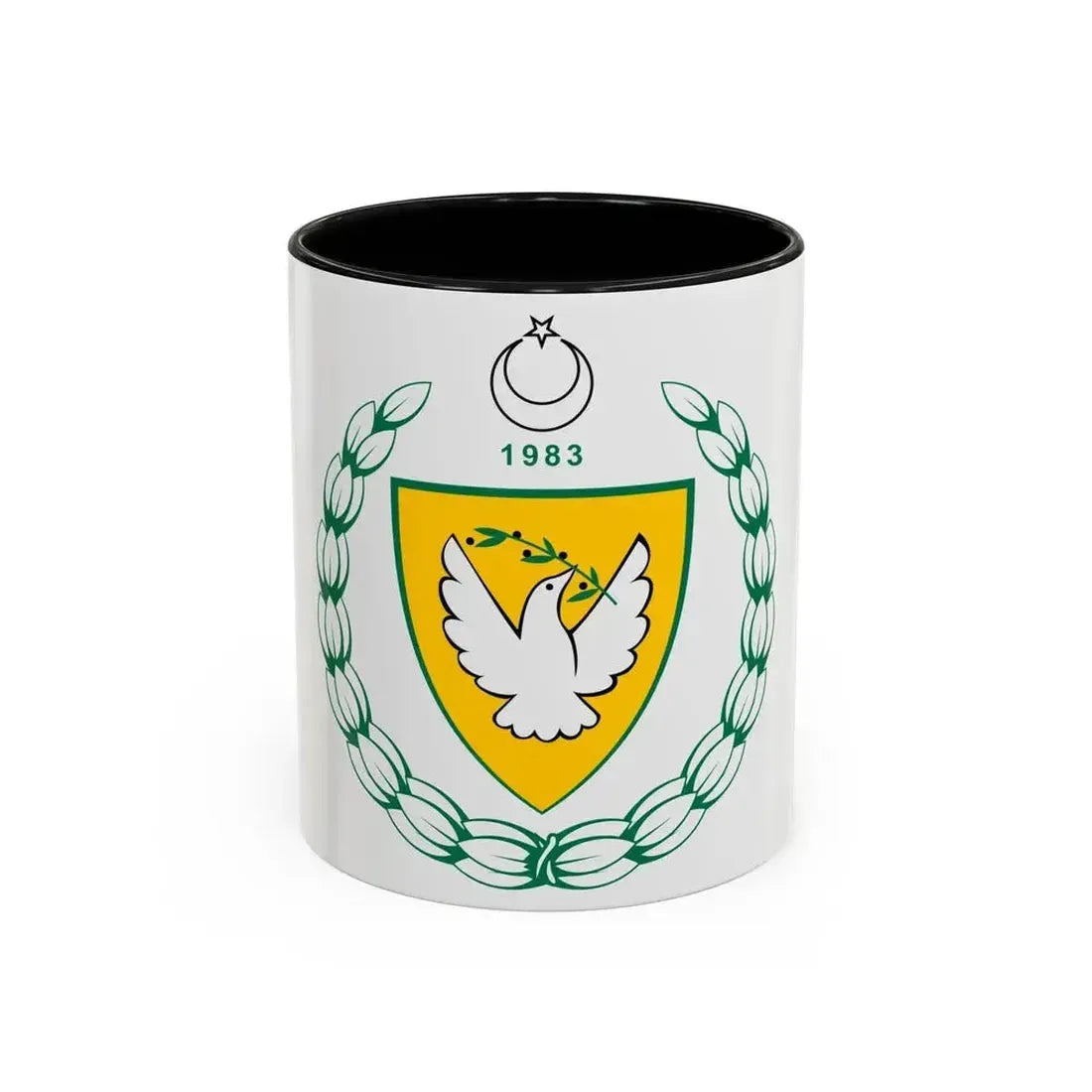 Coat of arms of the Turkish Republic of Northern Cyprus - Accent Coffee Mug 11oz Black - Go Mug Yourself