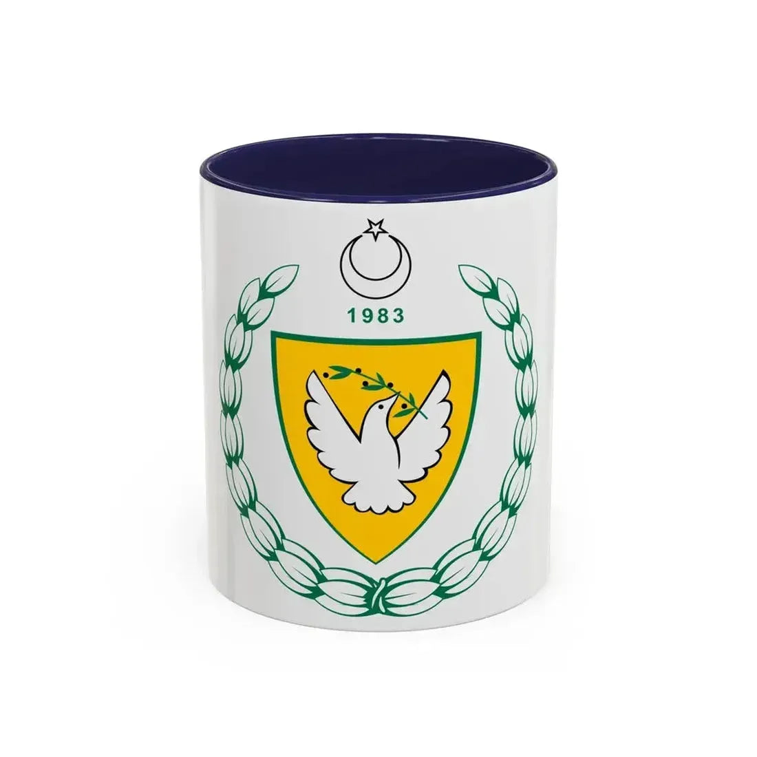 Coat of arms of the Turkish Republic of Northern Cyprus - Accent Coffee Mug 11oz Navy - Go Mug Yourself