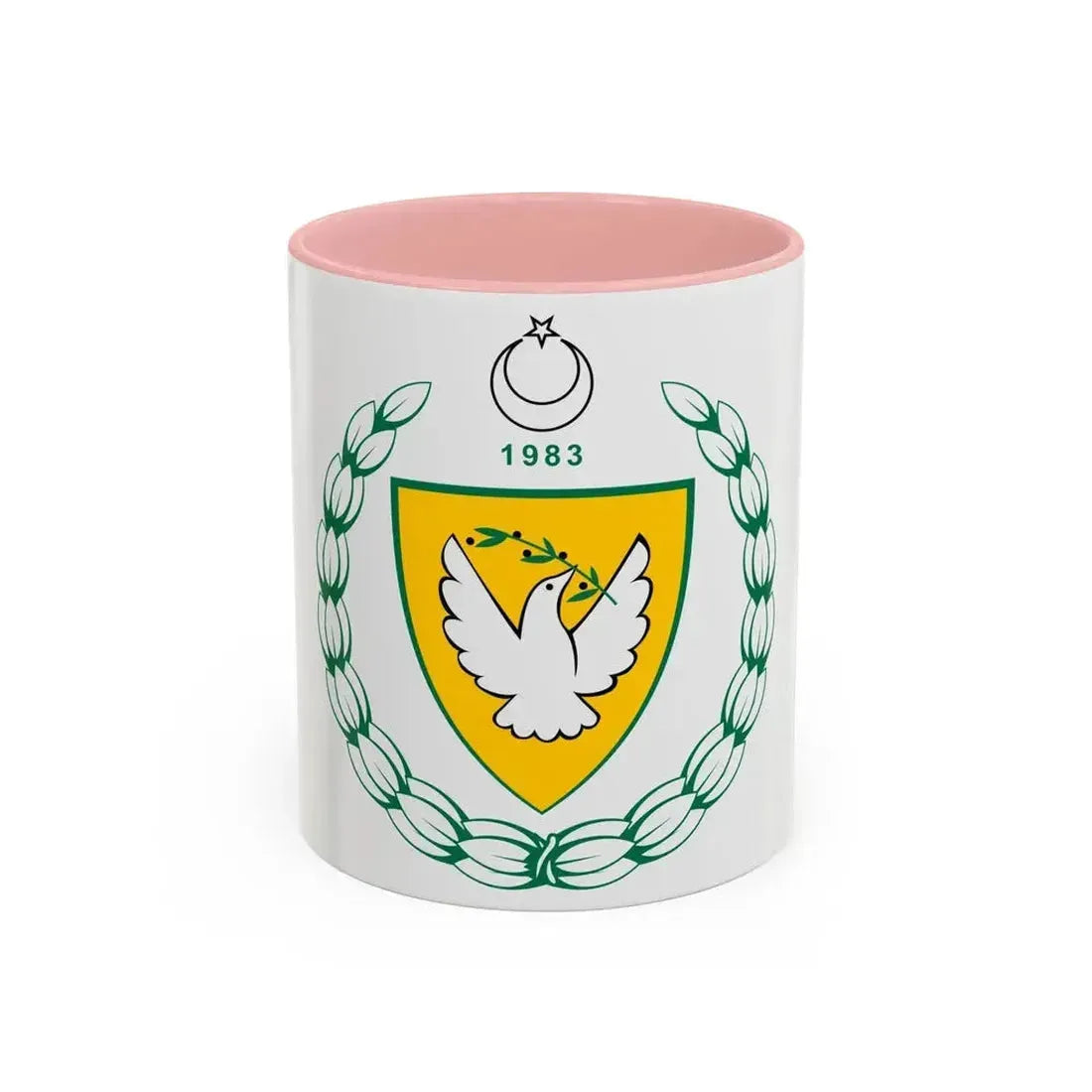 Coat of arms of the Turkish Republic of Northern Cyprus - Accent Coffee Mug 11oz Pink - Go Mug Yourself