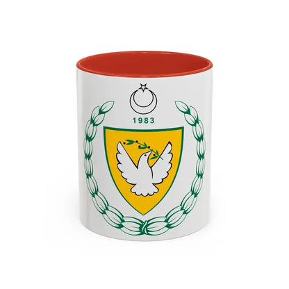 Coat of arms of the Turkish Republic of Northern Cyprus - Accent Coffee Mug 11oz Red - Go Mug Yourself