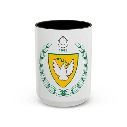 Coat of arms of the Turkish Republic of Northern Cyprus - Accent Coffee Mug 15oz Black - Go Mug Yourself