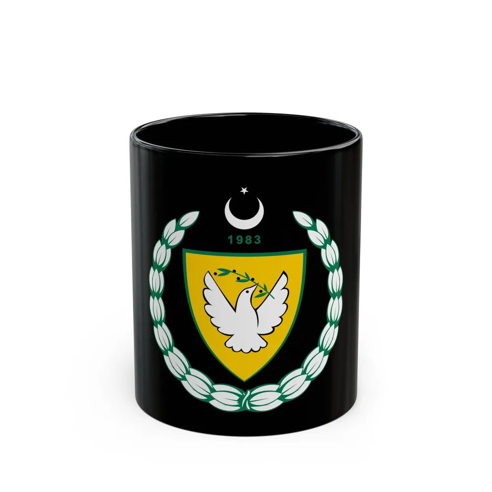 Coat of arms of the Turkish Republic of Northern Cyprus - Black Coffee Mug-11oz-Go Mug Yourself