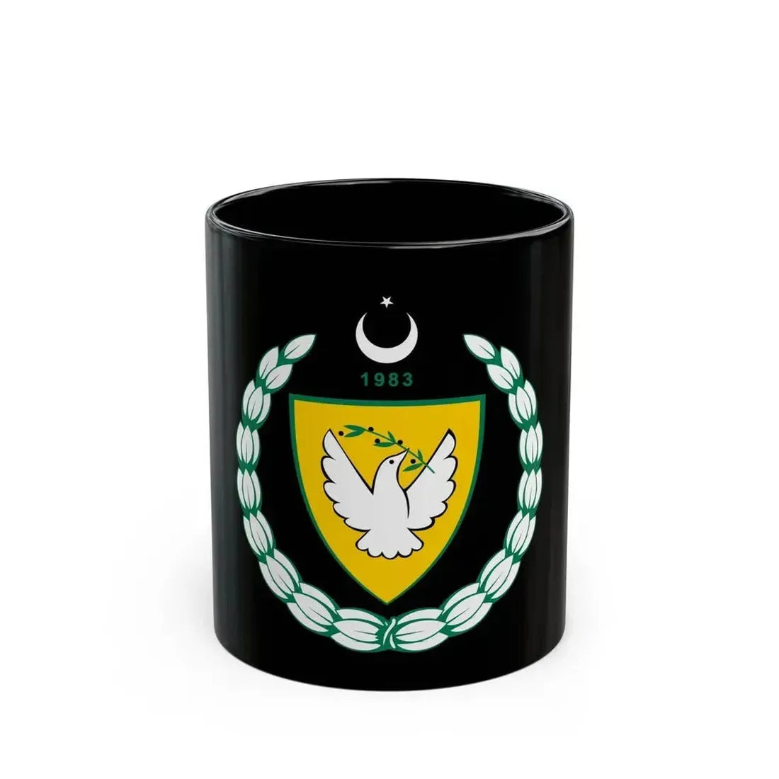 Coat of arms of the Turkish Republic of Northern Cyprus - Black Coffee Mug 11oz - Go Mug Yourself