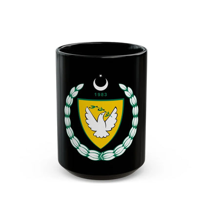 Coat of arms of the Turkish Republic of Northern Cyprus - Black Coffee Mug-15oz-Go Mug Yourself