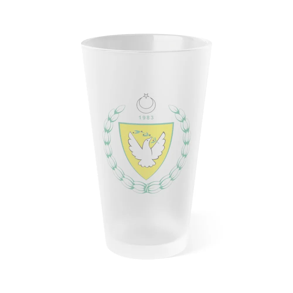 Coat of arms of the Turkish Republic of Northern Cyprus - Frosted Pint Glass 16oz-16oz-Frosted-Go Mug Yourself