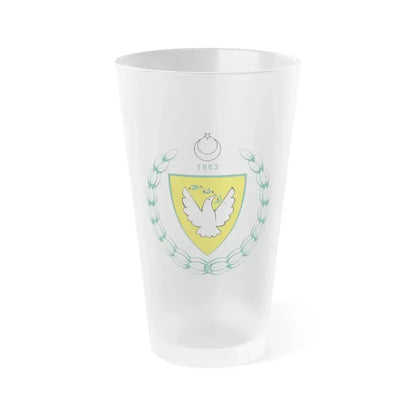 Coat of arms of the Turkish Republic of Northern Cyprus - Frosted Pint Glass 16oz 16oz Frosted - Go Mug Yourself