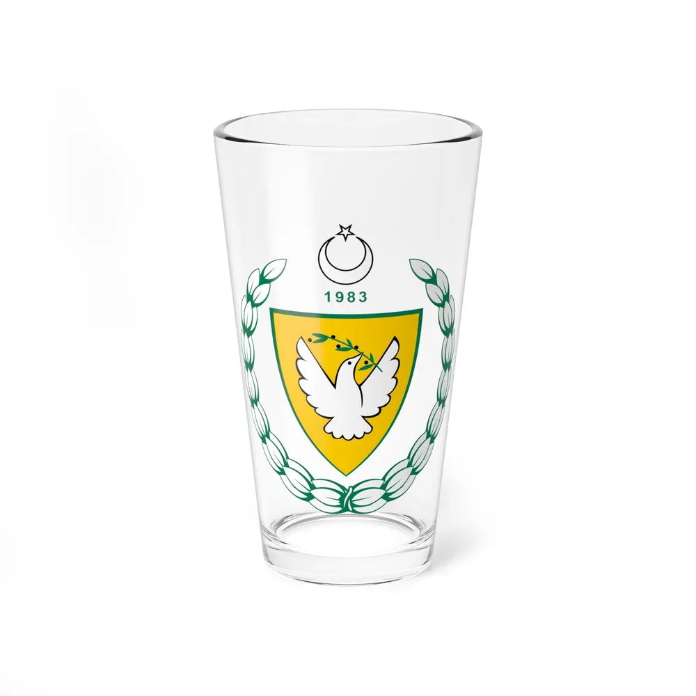 Coat of arms of the Turkish Republic of Northern Cyprus - Pint Glass 16oz-16oz-Go Mug Yourself