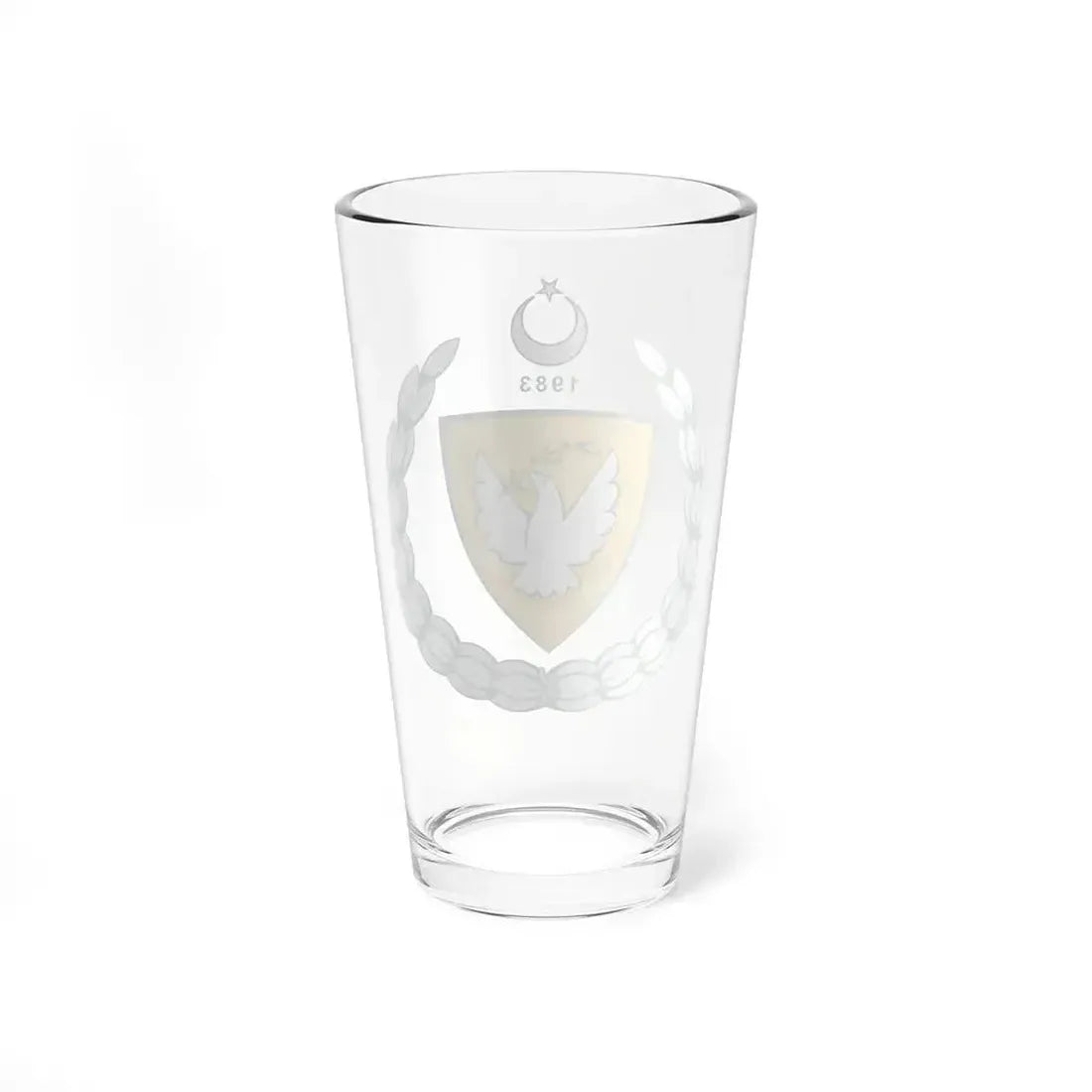 Coat of arms of the Turkish Republic of Northern Cyprus - Pint Glass 16oz - Go Mug Yourself