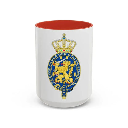 Coat of arms of the Tweede Kamer - Accent Coffee Mug 15oz Red - Go Mug Yourself