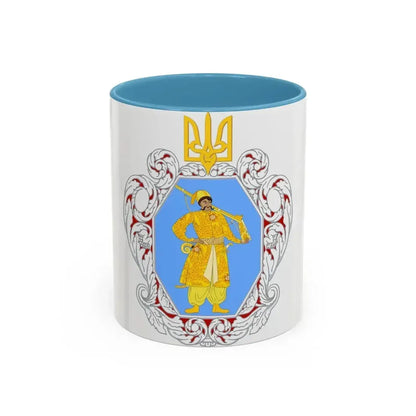 Coat of Arms of the Ukrainian State - Accent Coffee Mug 11oz Light Blue - Go Mug Yourself
