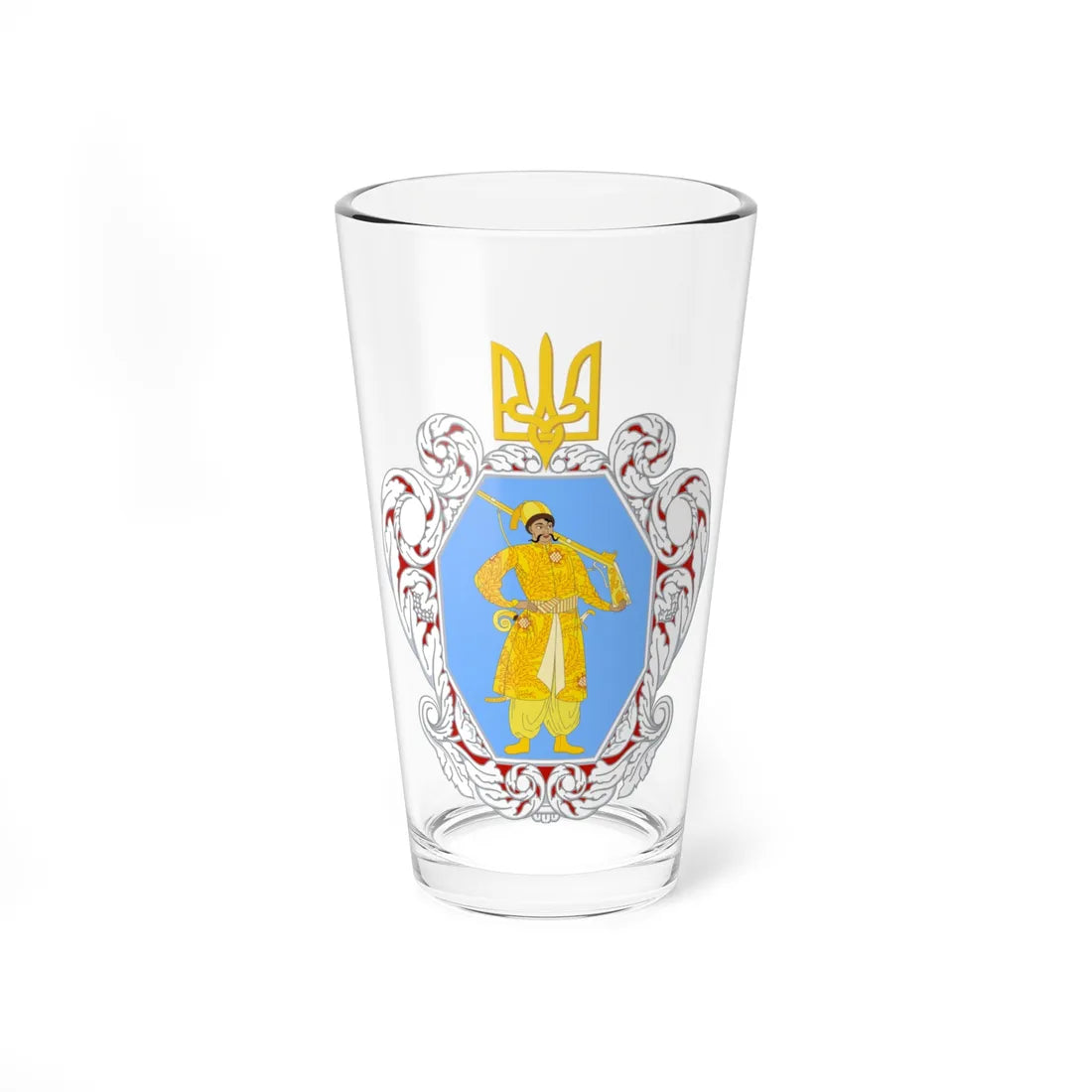 Coat of arms of the Ukrainian State (Ukraine) (Coat of Arms) Pint Glass 16oz 16oz - Go Mug Yourself
