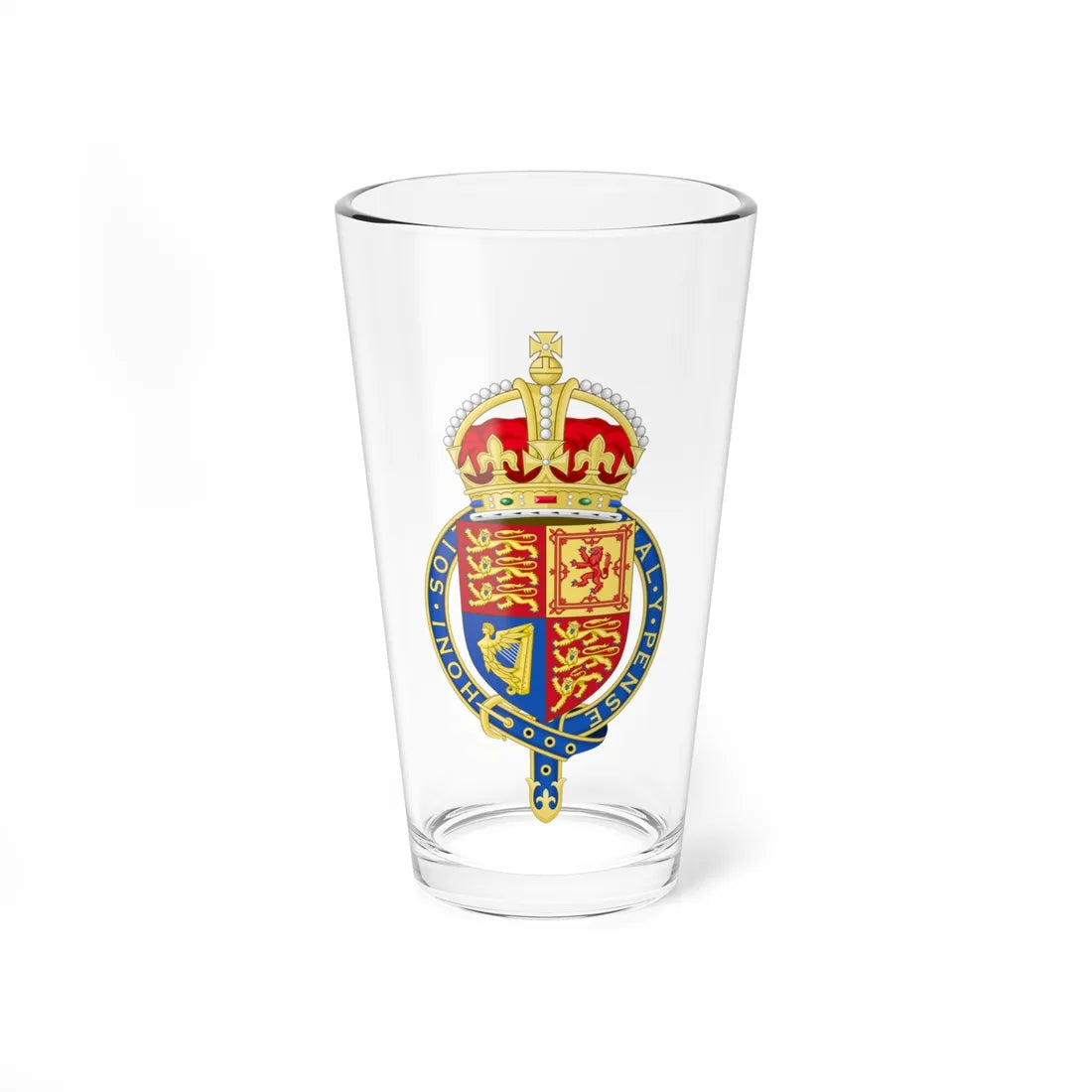 Coat of arms of the United Kingdom 1901-1952 abridged arms variant 1 (United Kingdom) (Coat of Arms) Pint Glass 16oz 16oz - Go Mug Yourself
