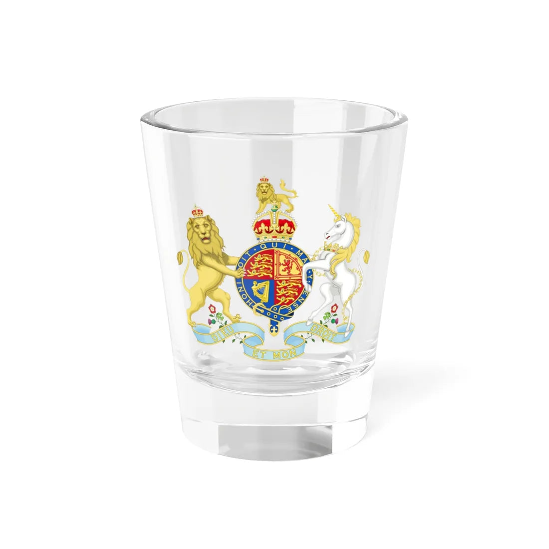 Coat of arms of the United Kingdom 1901 lesser arms (United Kingdom) (Coat of Arms) Shot Glass 1.5oz 1.5oz - Go Mug Yourself