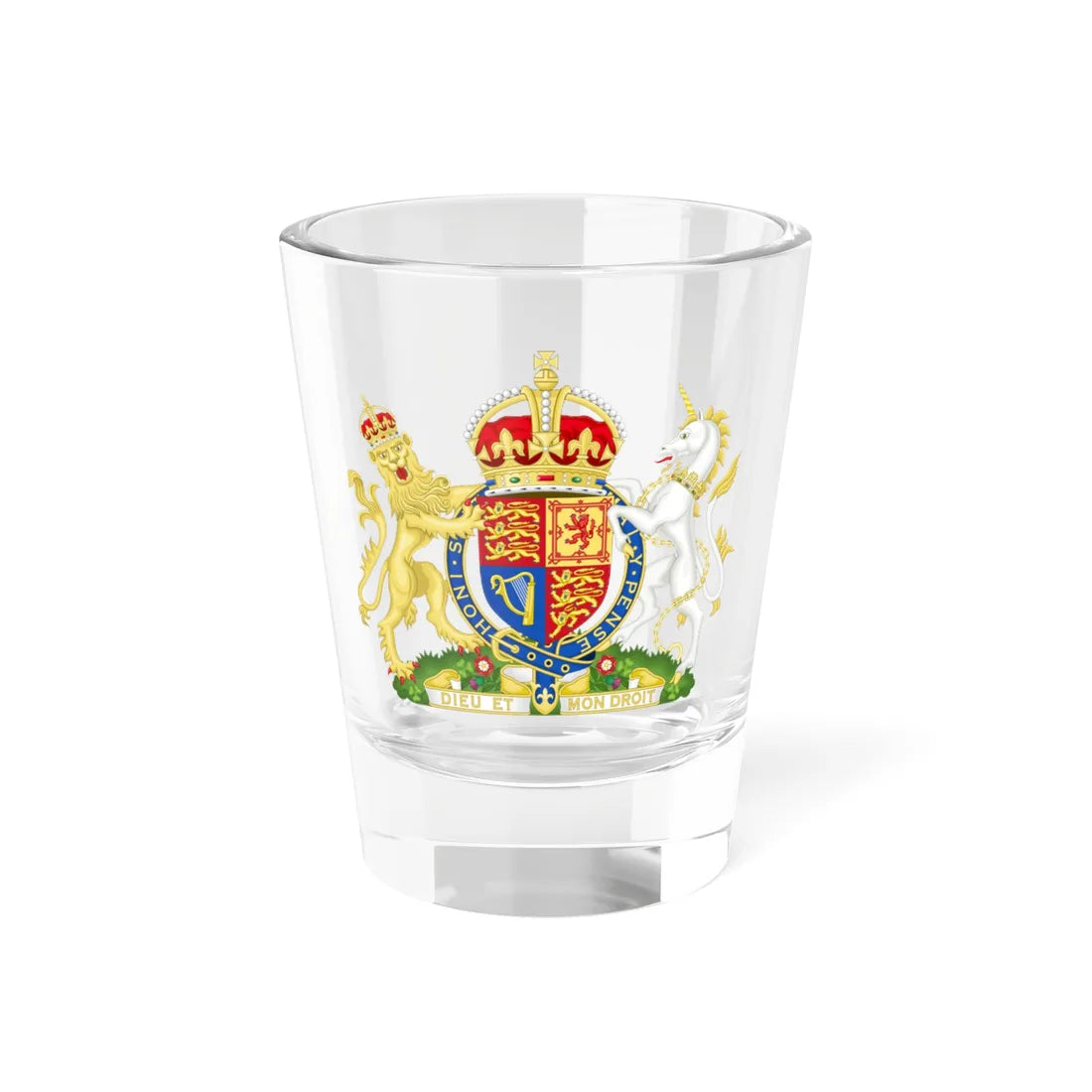 Coat of arms of the United Kingdom 1924-1952 lesser arms (United Kingdom) (Coat of Arms) Shot Glass 1.5oz 1.5oz - Go Mug Yourself