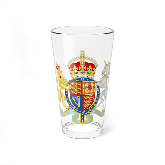 Coat of arms of the United Kingdom 2024 lesser arms (United Kingdom) (Coat of Arms) Pint Glass 16oz 16oz - Go Mug Yourself