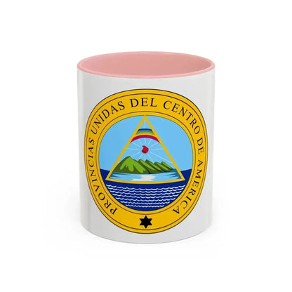 Coat of arms of the United Provinces of Central America - Accent Coffee Mug 11oz Pink - Go Mug Yourself