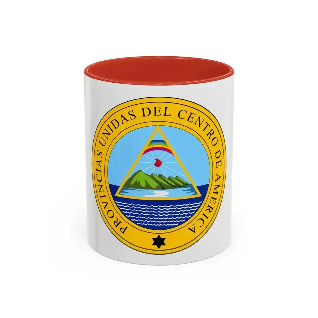 Coat of arms of the United Provinces of Central America - Accent Coffee Mug 11oz Red - Go Mug Yourself