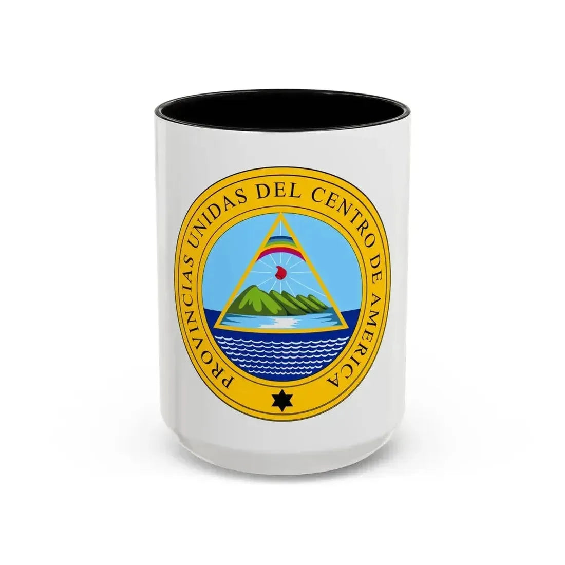 Coat of arms of the United Provinces of Central America - Accent Coffee Mug 15oz Black - Go Mug Yourself