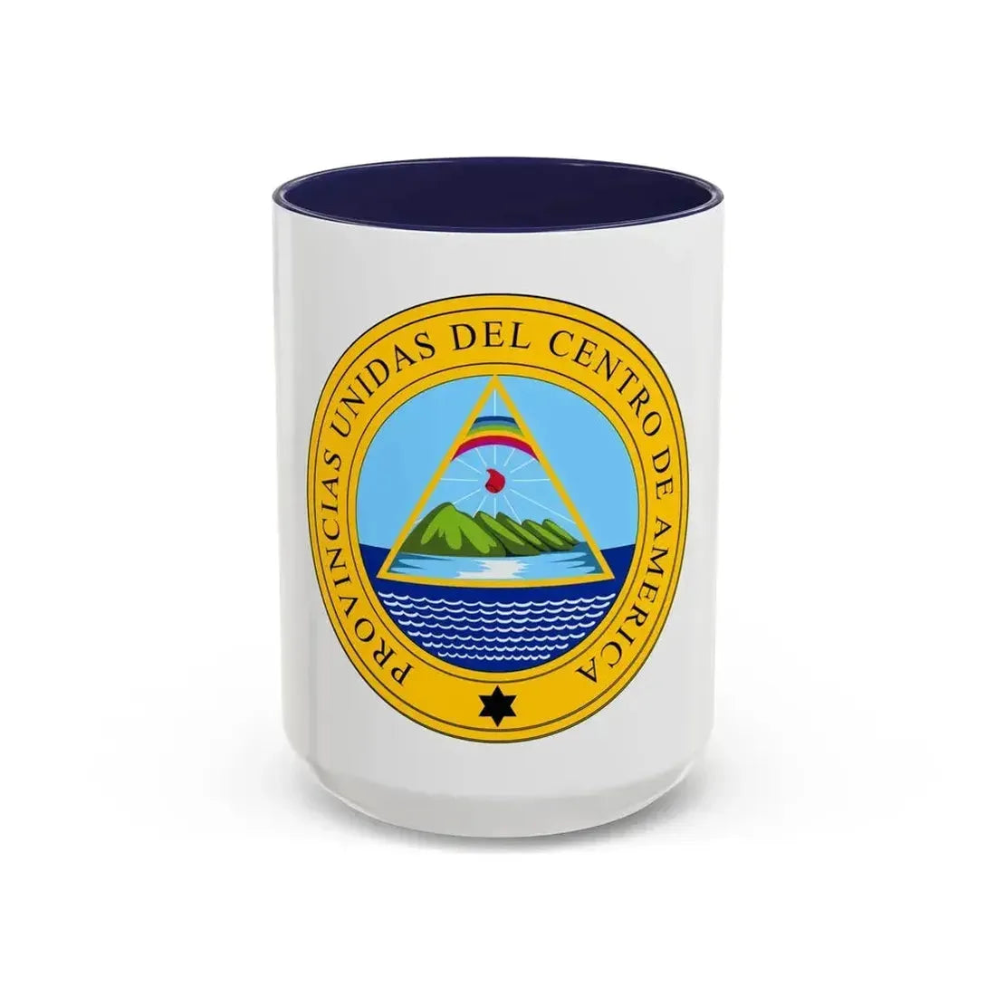 Coat of arms of the United Provinces of Central America - Accent Coffee Mug 15oz Navy - Go Mug Yourself