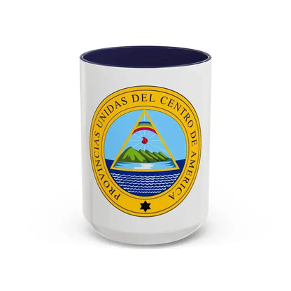Coat of arms of the United Provinces of Central America - Accent Coffee Mug 15oz Navy - Go Mug Yourself