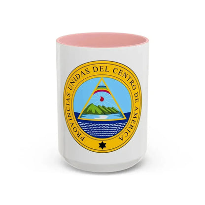 Coat of arms of the United Provinces of Central America - Accent Coffee Mug 15oz Pink - Go Mug Yourself
