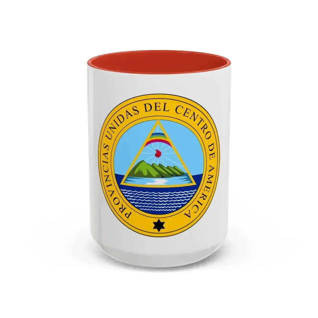 Coat of arms of the United Provinces of Central America - Accent Coffee Mug 15oz Red - Go Mug Yourself