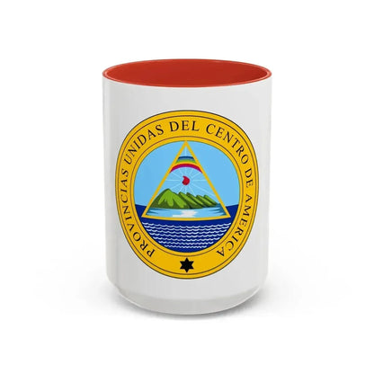 Coat of arms of the United Provinces of Central America - Accent Coffee Mug 15oz Red - Go Mug Yourself