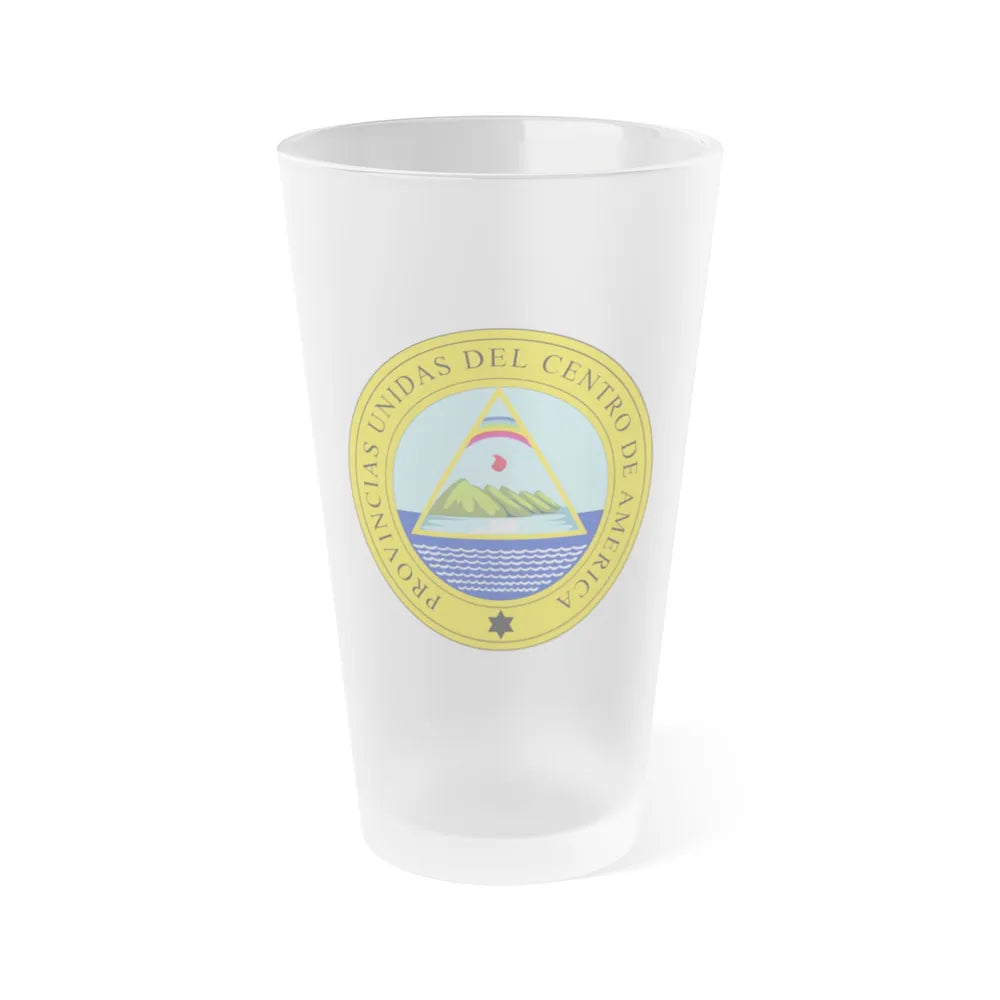 Coat of arms of the United Provinces of Central America - Frosted Pint Glass 16oz-16oz-Frosted-Go Mug Yourself