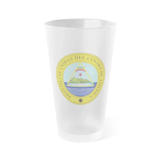 Coat of arms of the United Provinces of Central America - Frosted Pint Glass 16oz 16oz Frosted - Go Mug Yourself