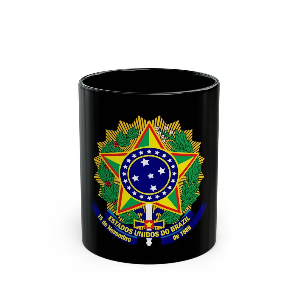 Coat of arms of the United States of Brazil - Black Coffee Mug-11oz-Go Mug Yourself