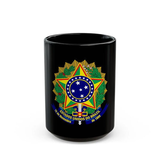 Coat of arms of the United States of Brazil - Black Coffee Mug-15oz-Go Mug Yourself