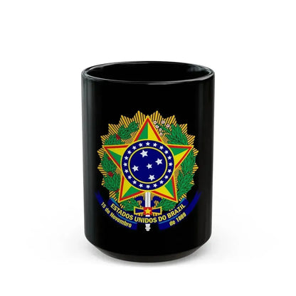Coat of arms of the United States of Brazil - Black Coffee Mug 15oz - Go Mug Yourself