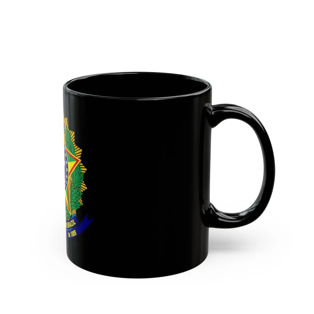 Coat of arms of the United States of Brazil - Black Coffee Mug-Go Mug Yourself