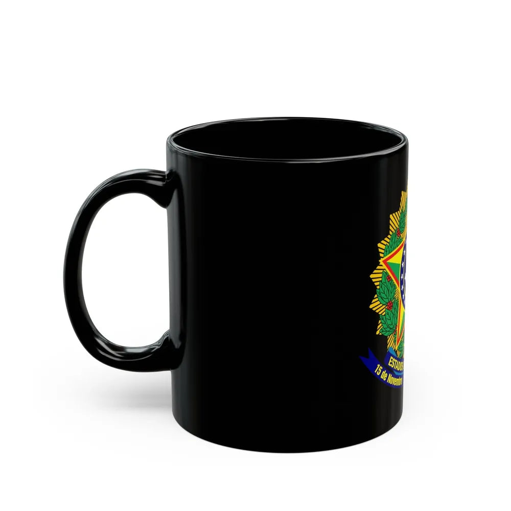 Coat of arms of the United States of Brazil - Black Coffee Mug-Go Mug Yourself