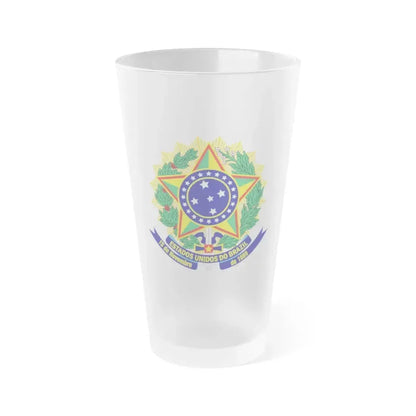 Coat of arms of the United States of Brazil - Frosted Pint Glass 16oz 16oz Frosted - Go Mug Yourself