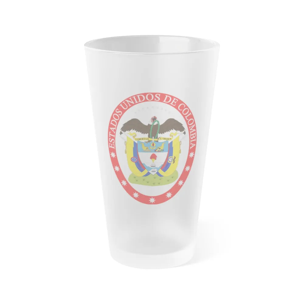 Coat of arms of the United States of Colombia - Frosted Pint Glass 16oz-16oz-Frosted-Go Mug Yourself