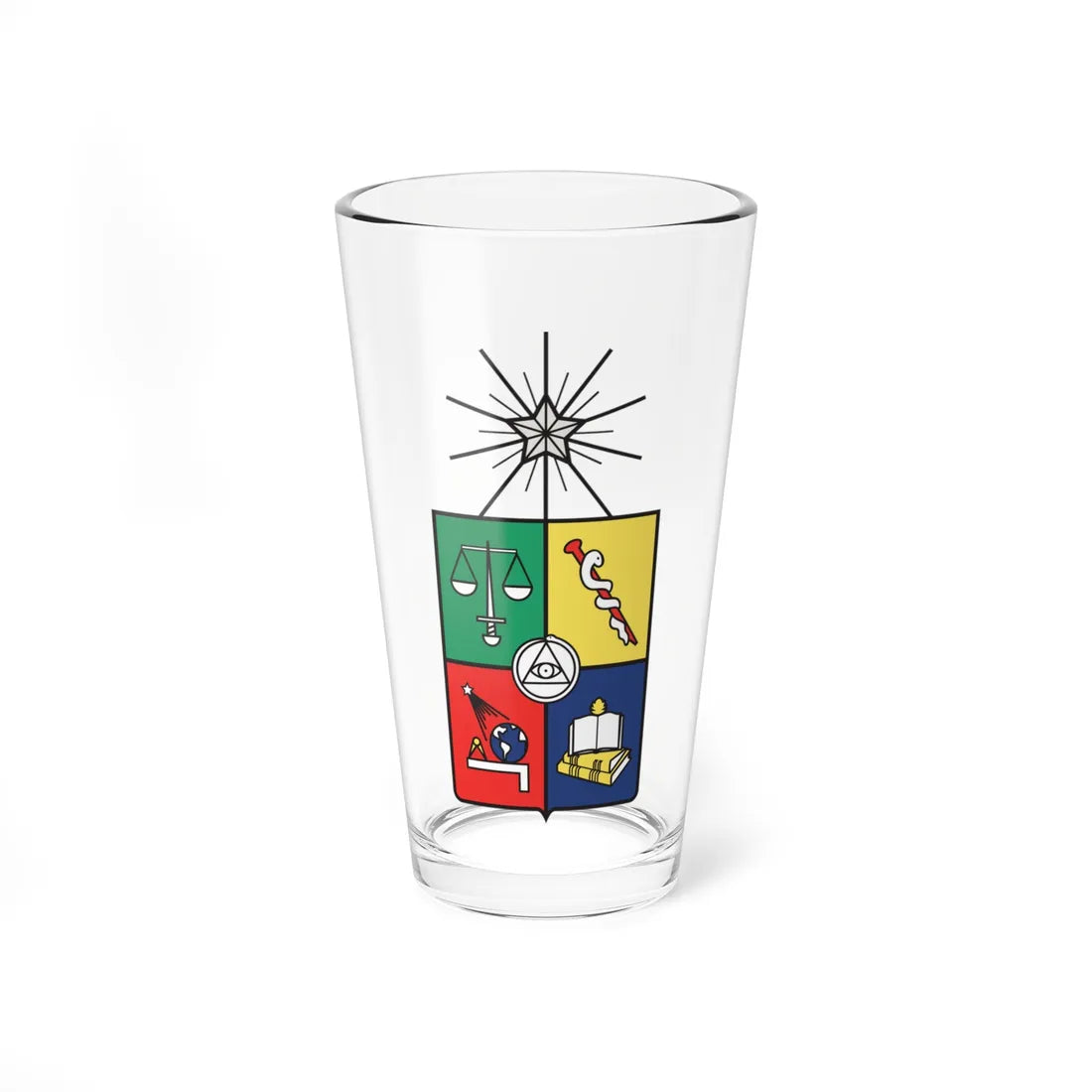 Coat of arms of the University of Chile previous official version (Chile) (Coat of Arms) Pint Glass 16oz 16oz - Go Mug Yourself
