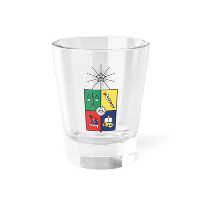 Coat of arms of the University of Chile previous official version (Chile) (Coat of Arms) Shot Glass 1.5oz 1.5oz - Go Mug Yourself