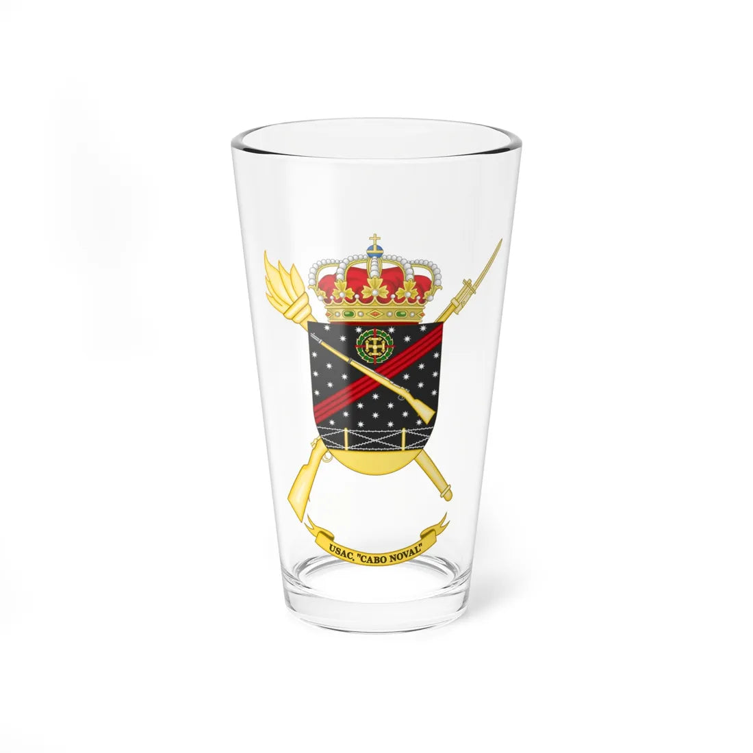 Coat of Arms of the USAC Cabo Noval (Spain) (Coat of Arms) Pint Glass 16oz 16oz - Go Mug Yourself