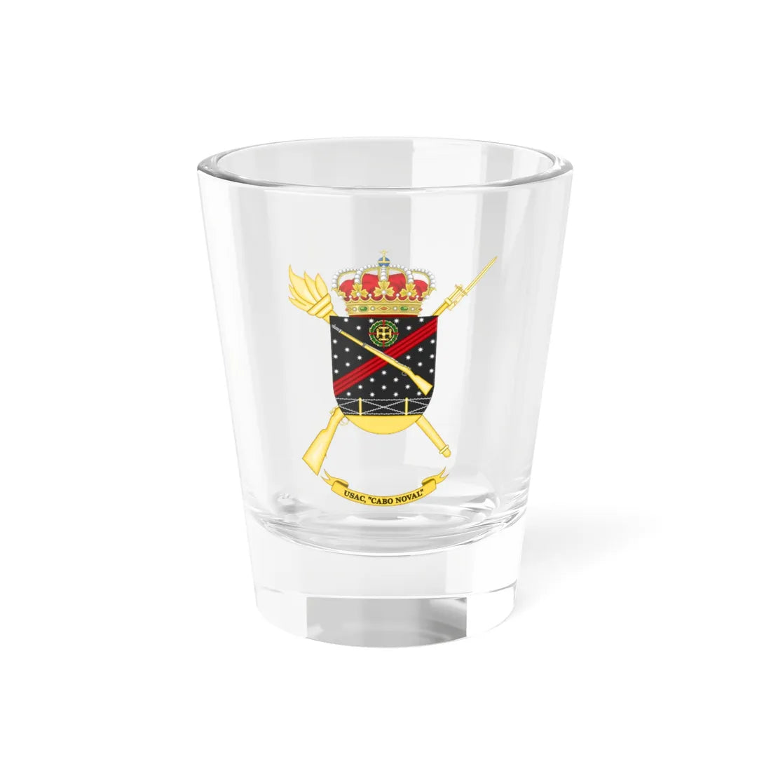 Coat of Arms of the USAC Cabo Noval (Spain) (Coat of Arms) Shot Glass 1.5oz 1.5oz - Go Mug Yourself