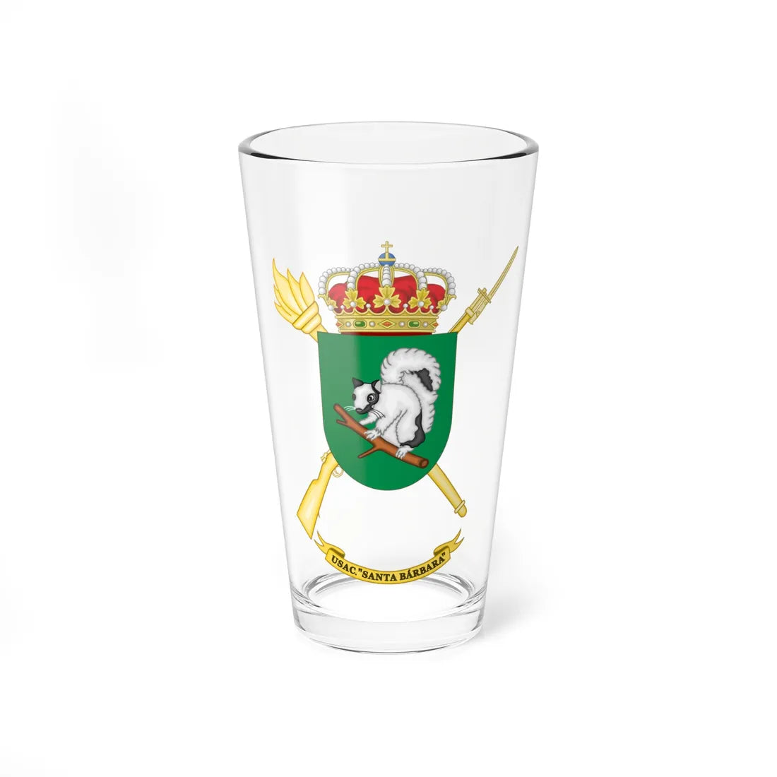 Coat of Arms of the USAC Santa Bárbara (Spain) (Coat of Arms) Pint Glass 16oz 16oz - Go Mug Yourself