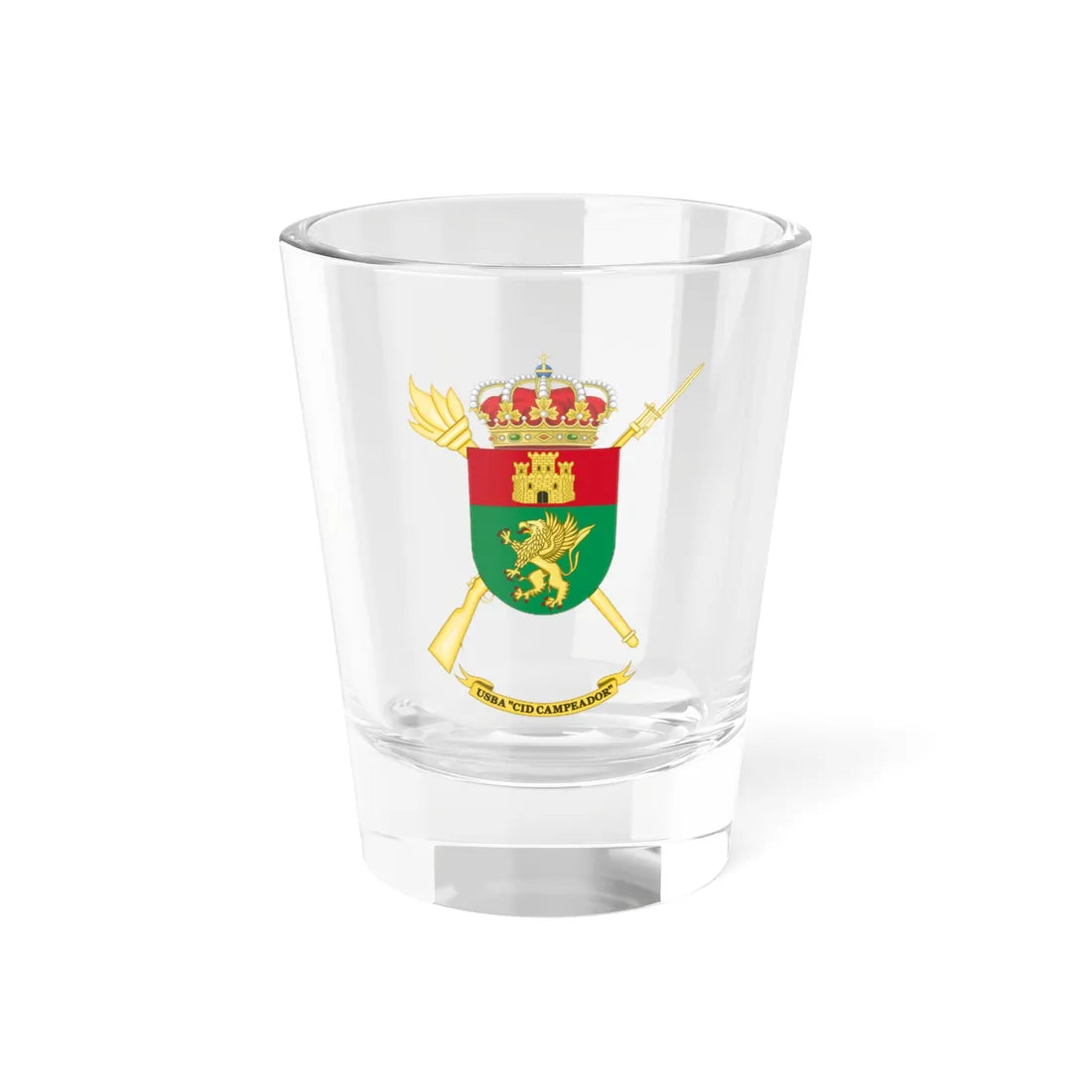 Coat of Arms of the USBA Cid Campeador (Spain) (Coat of Arms) Shot Glass 1.5oz 1.5oz - Go Mug Yourself