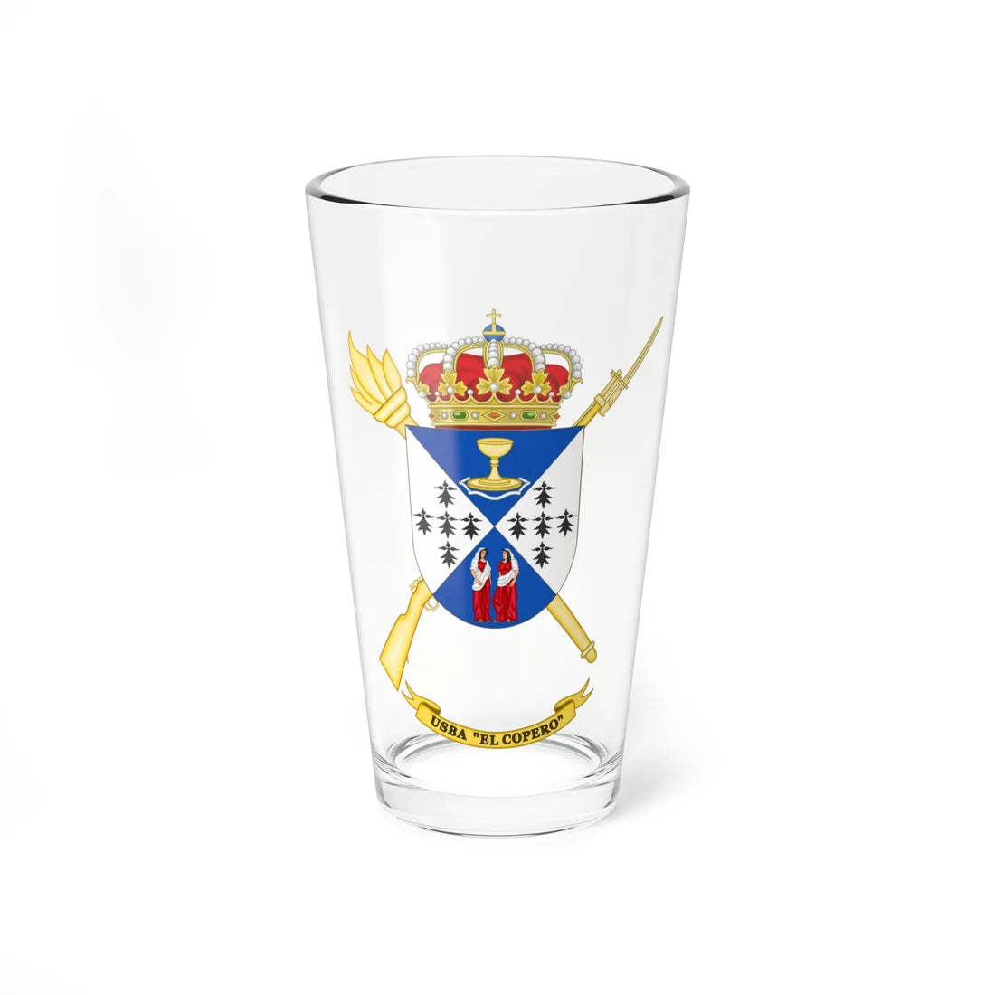 Coat of Arms of the USBA El Copero (Spain) (Coat of Arms) Pint Glass 16oz 16oz - Go Mug Yourself