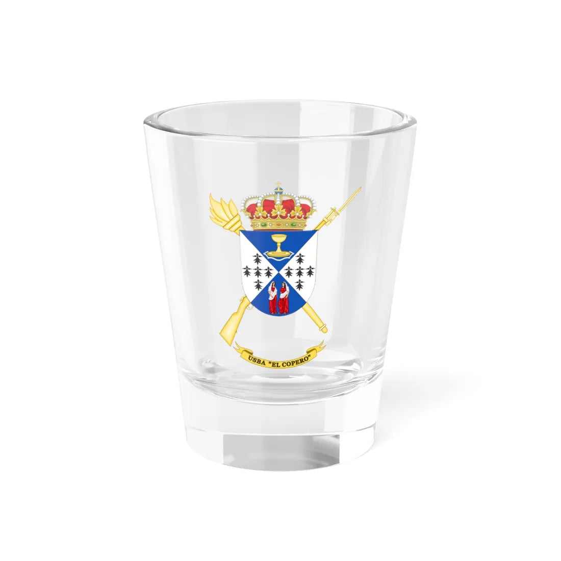 Coat of Arms of the USBA El Copero (Spain) (Coat of Arms) Shot Glass 1.5oz 1.5oz - Go Mug Yourself