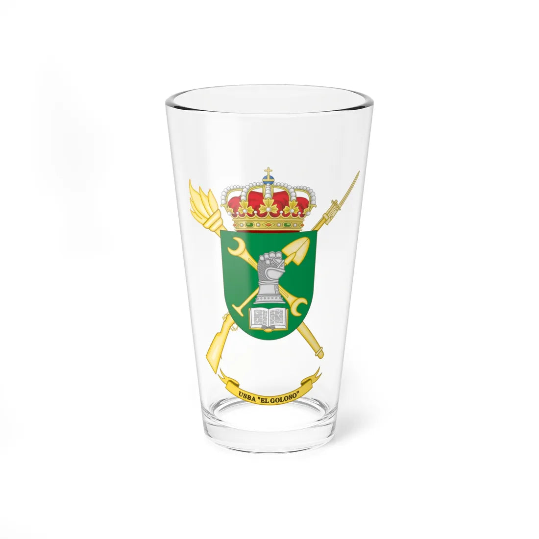 Coat of Arms of the USBA El Goloso (Spain) (Coat of Arms) Pint Glass 16oz 16oz - Go Mug Yourself