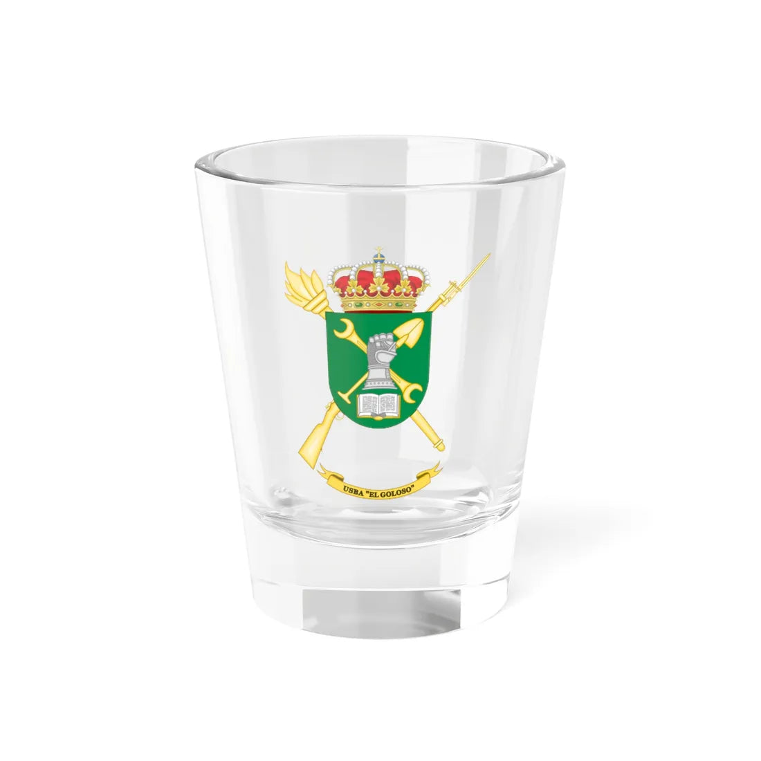 Coat of Arms of the USBA El Goloso (Spain) (Coat of Arms) Shot Glass 1.5oz 1.5oz - Go Mug Yourself