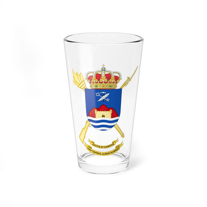 Coat of Arms of the USBA General Alemán Ramírez (Spain) (Coat of Arms) Pint Glass 16oz 16oz - Go Mug Yourself