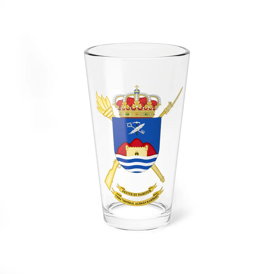 Coat of Arms of the USBA General Alemán Ramírez (Spain) (Coat of Arms) Pint Glass 16oz 16oz - Go Mug Yourself
